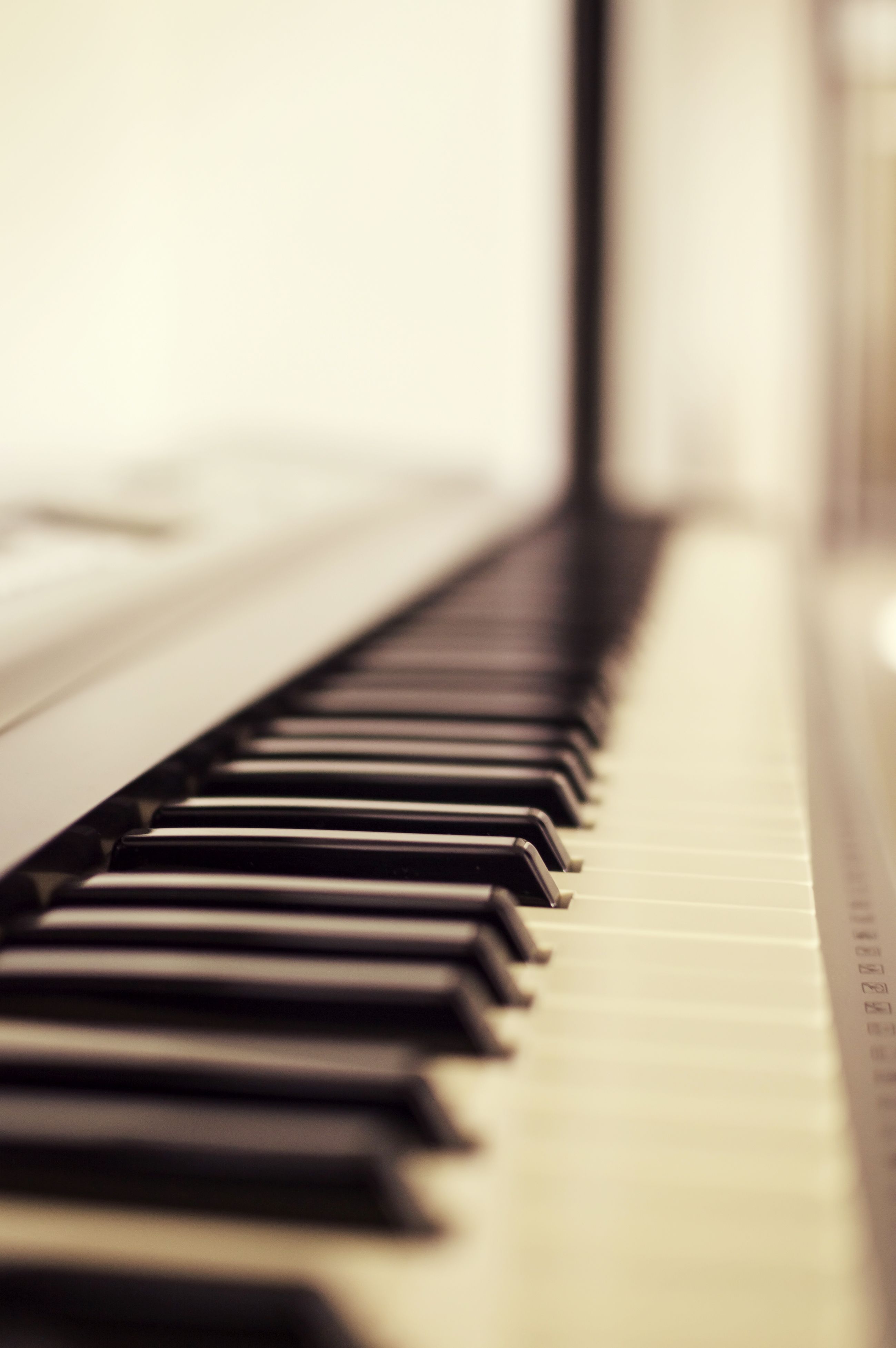 Grand piano keys close up