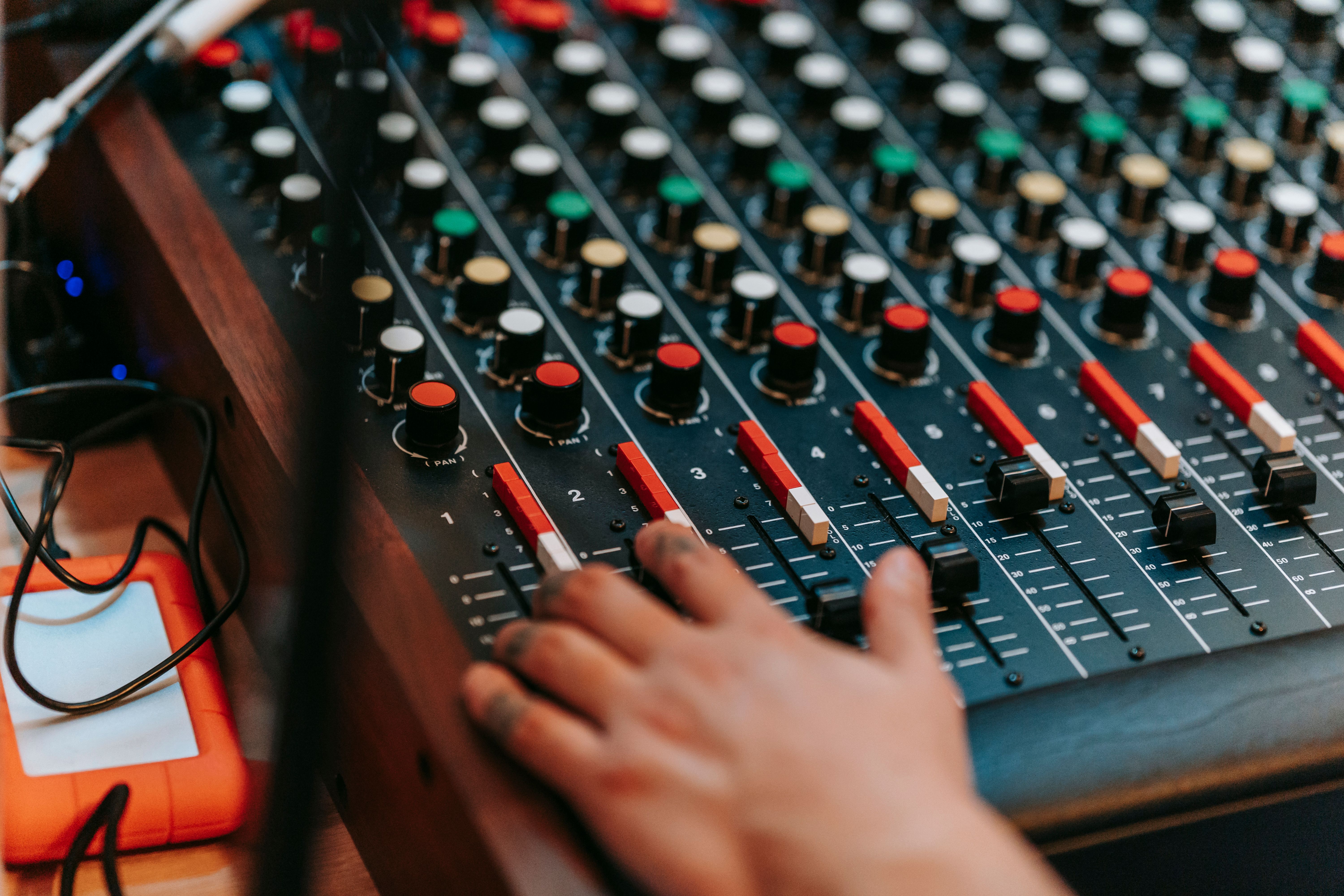 Studio microphone close up