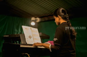 Studio recording moment
